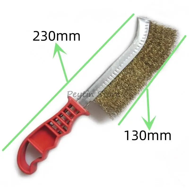 1Pc 230mm Industrial and Household Steel Wire Brush Derusting and Degreasing Brush Seam Cleaning Brush Plastic Handle Iron Brush