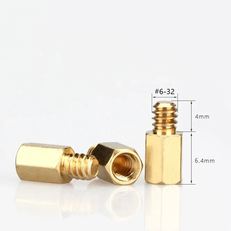 10 ~ 500 Stück Stecker auf Buchse Messingabstandshalter UNC 6 # -32 x 6,4 + 4 mm Sechskant-Abstandshalter aus Messing für PC-Motherboard