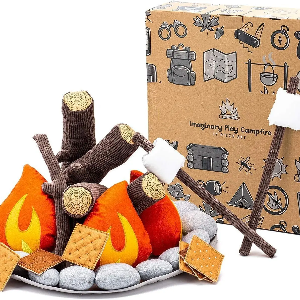 Simulation Kitchen Pretend Camping Toy Set Safety Campfire Toy Suitable for Boys and Girls Preschool Camping Housekeeping Toys