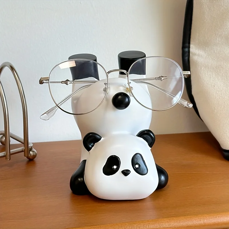Cute Inverted Panda Desktop Glasses Holder Sunglasses Storage Rack Desk Organizer Home Office Decor Ornament Gift