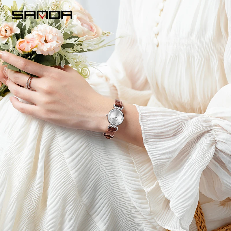 SANDA 1126 New Fashion Hot-selling Ladies Long Leather Female Watch ROMA Vintage Wristwatch Women Dress Watches Relogio Feminino