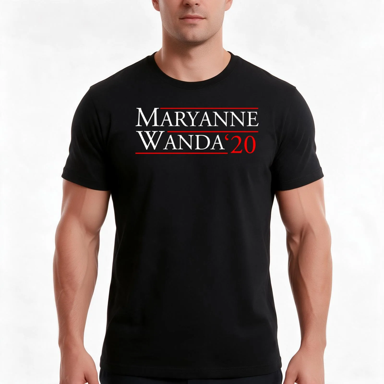 Maryanne and Wanda 2020 T-Shirt, Summer Casual Cotton Tee, Oversized Streetwear Tops, Vintage Graphic Print, Unisex Men Women