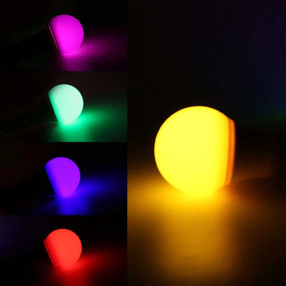 LED Colored Light Bulbs Multicolor Light Bulbs E27 Base Globe Light Bulb for Halloween Christmas Party Decoration Home Lighting