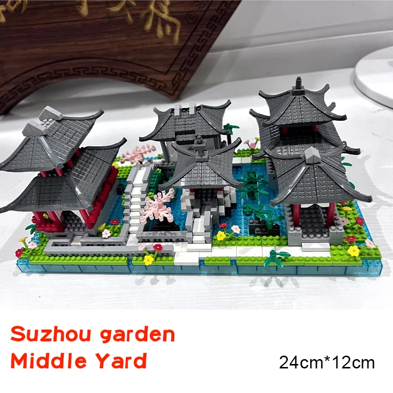 1800Pcs Famous Building Block Set Suzhou Classic Garden Series China Mini Building Bricks Model Toy for Children and Adults