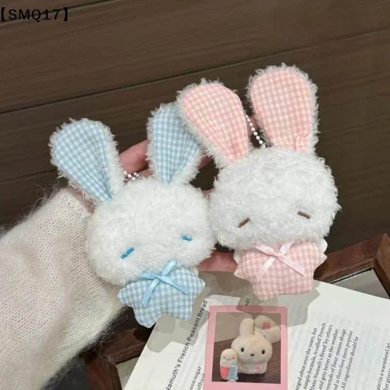 Kawaii Mini Bunny Plush Keychain Cute Angel Rabbit Stuffed Toy Soft Animal Bag Pendant Decor For Kids Girls Gift【SMQ】