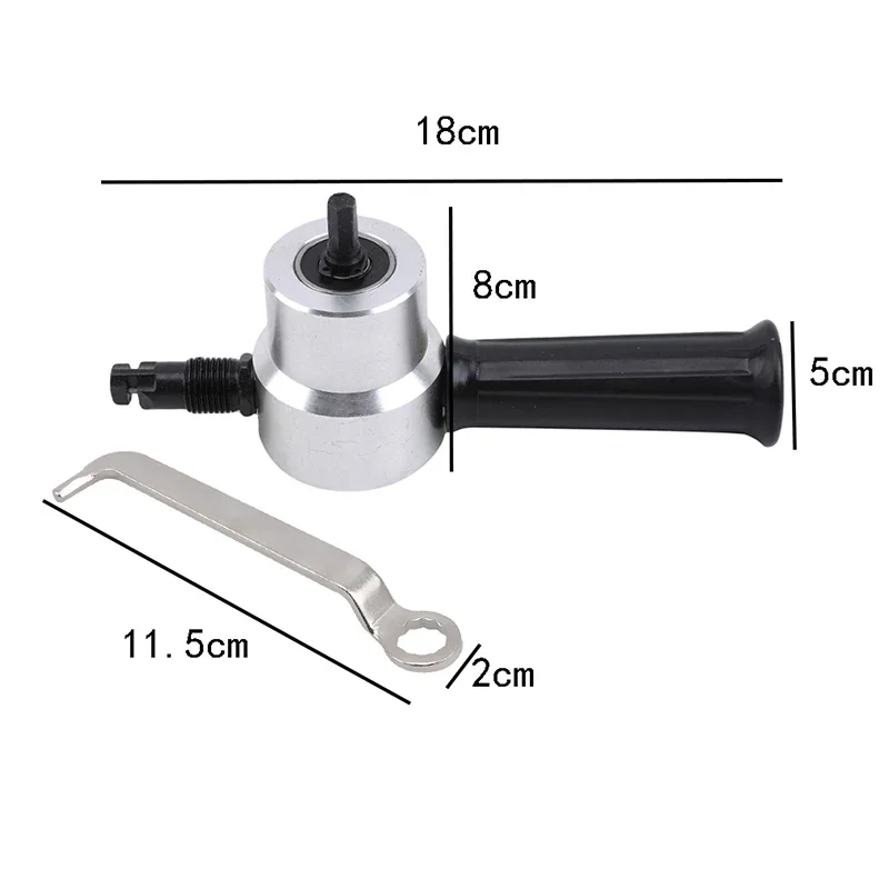 Adjustable Metal Sheet Cutter Double Head Iron Nibbler Cutting Tool Electric Drill Attachment Modification Plate Punch Scissors