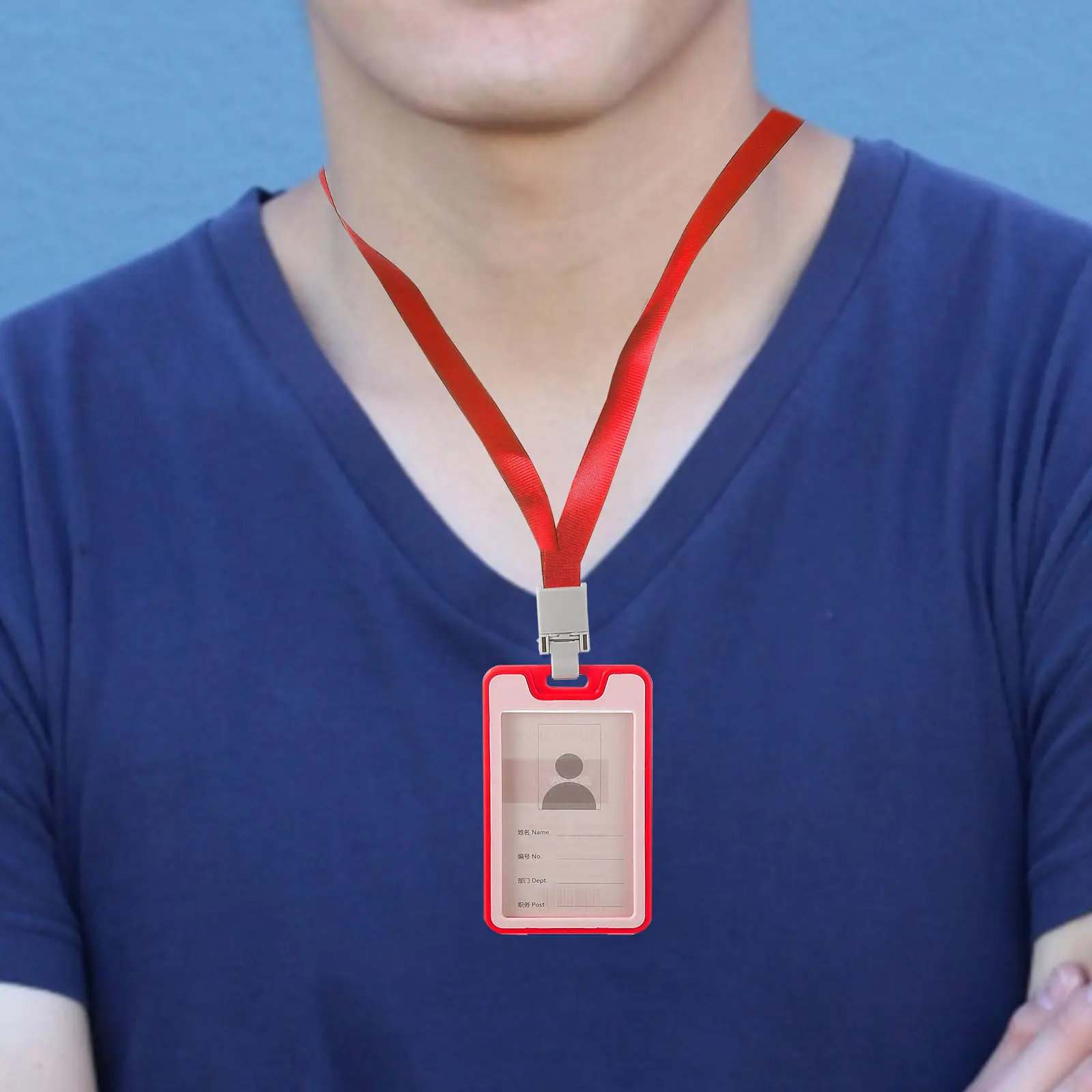 

10Pcs Double-Sided Transparent Card Sleeve with Lanyard Reusable Id Badge Holder for School Bus Library Credit Cards