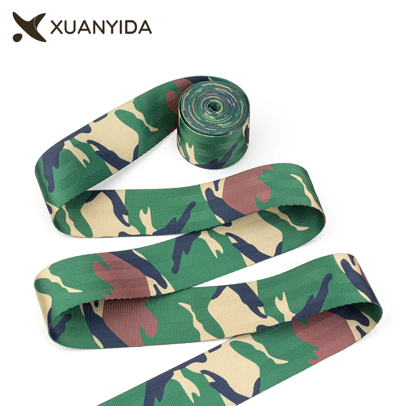 3.6M Camouflage Seat Belt Webbing For Car Seat Modified Safety Belt Strengthen Seatbelts Ribbon Racing Car Belt Accessories