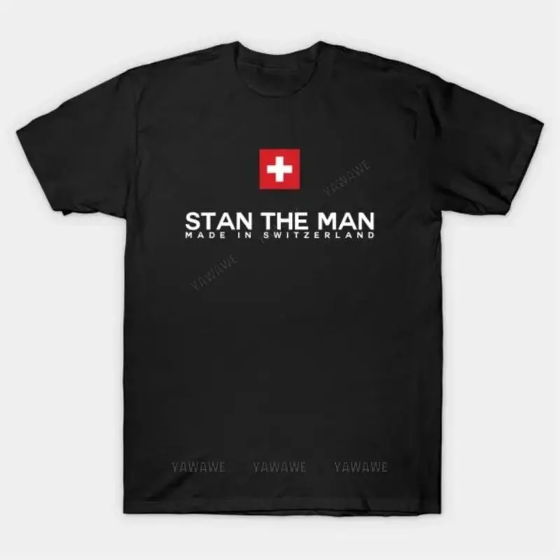 New arrived short sleeve brand men cotton top Stan The Man Made In Switzerland T Shirt unisex  tee shirt o-neck fashion tshirt