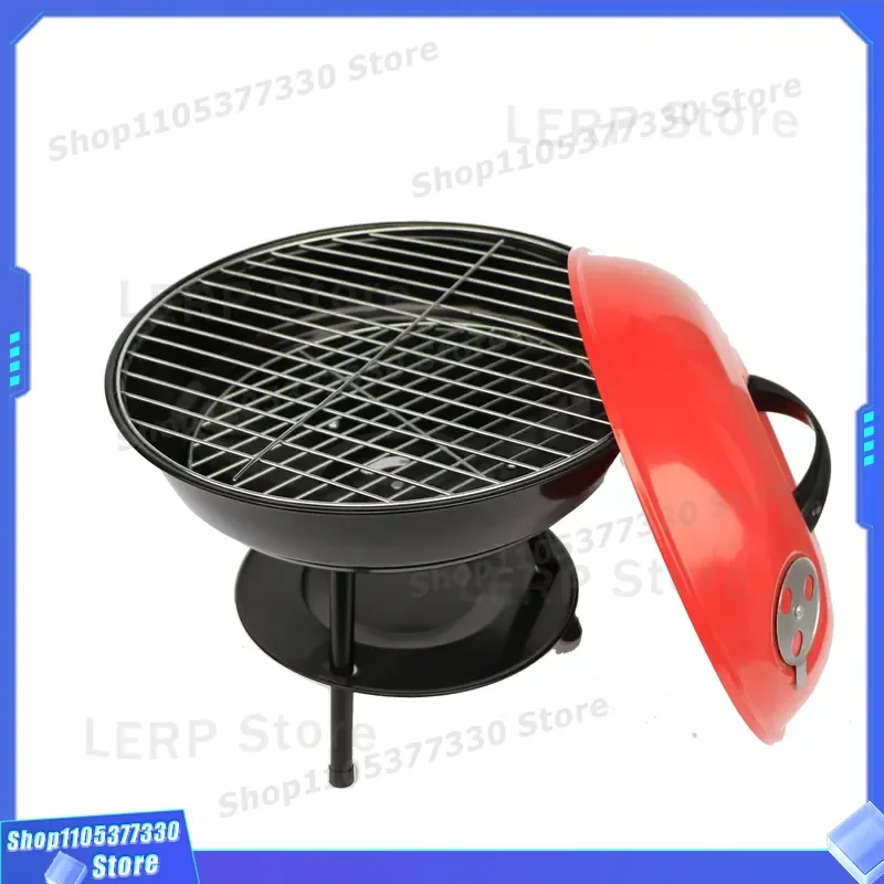 High Quality Iron Powder Coated Outdoor Charcoal Grill Custom Logo for Promotional Activities Durable BBQ Barbecue Equipment