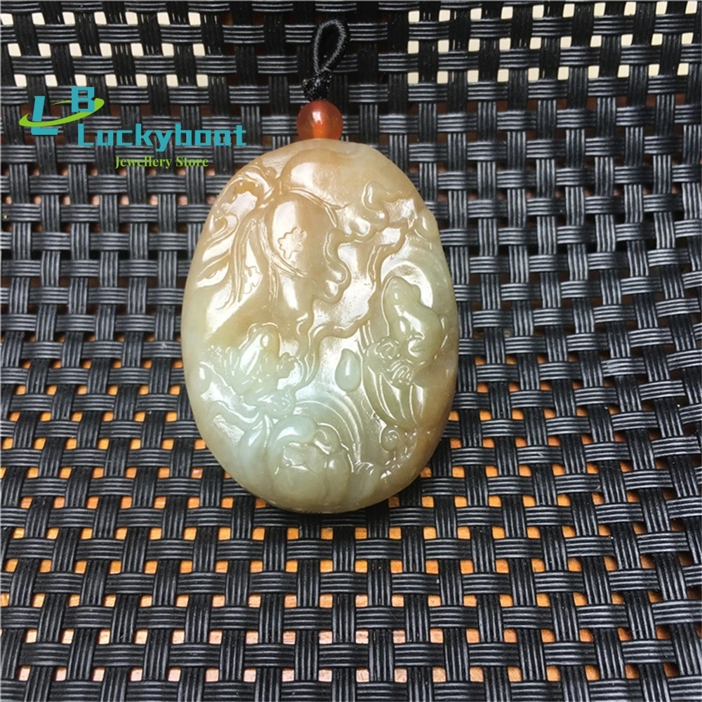 

Natural Xinjiang Hetian Jade Pretty Color Sugar, Quack To Make Money, Lotus, Leaf, Frog Pendant