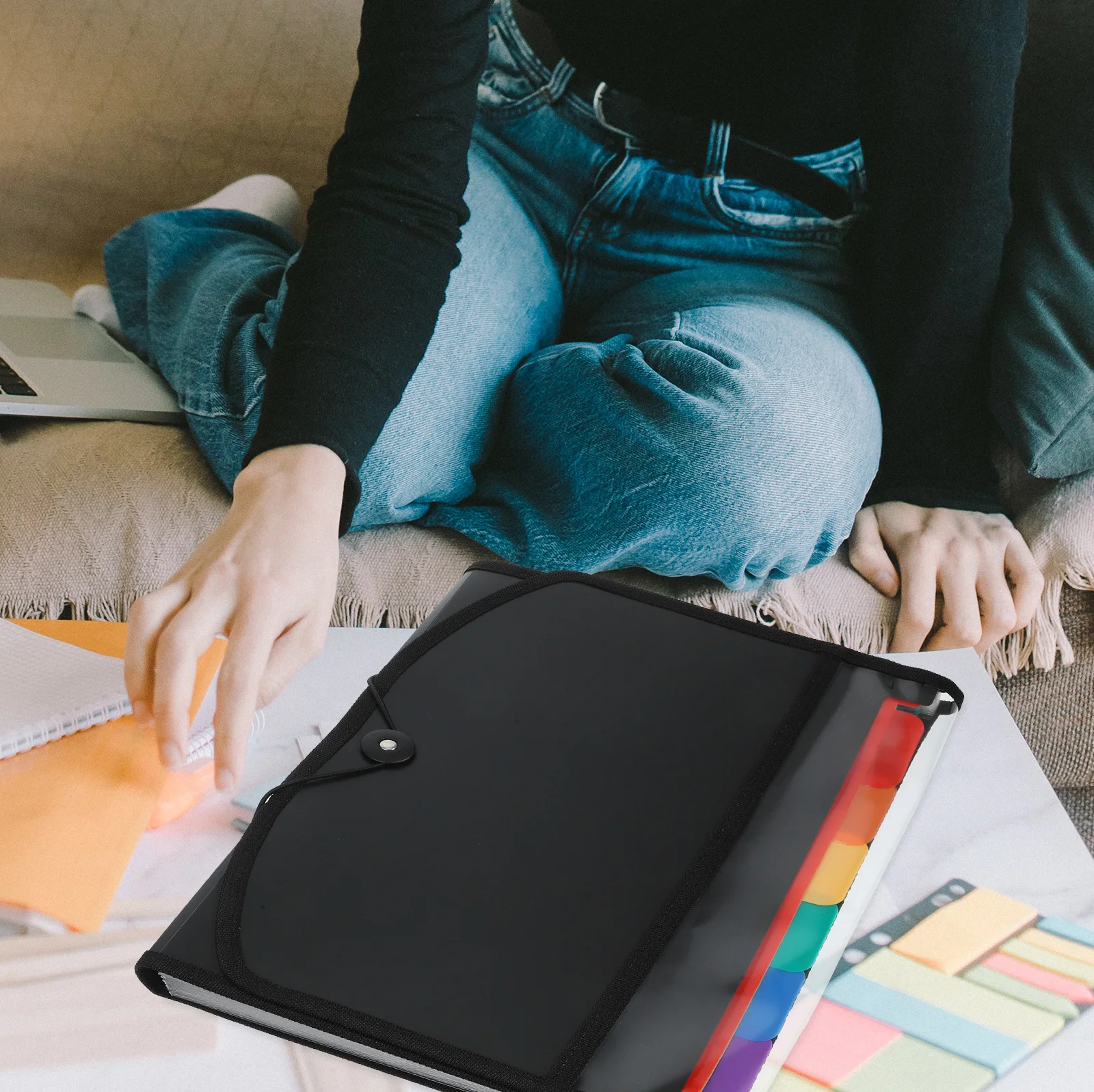 

Папка для документов, материал ПВХ, портативный легкий расширяющийся органайзер для файлов, стиль аккордеона, застежка на кнопку, хранение бумаги