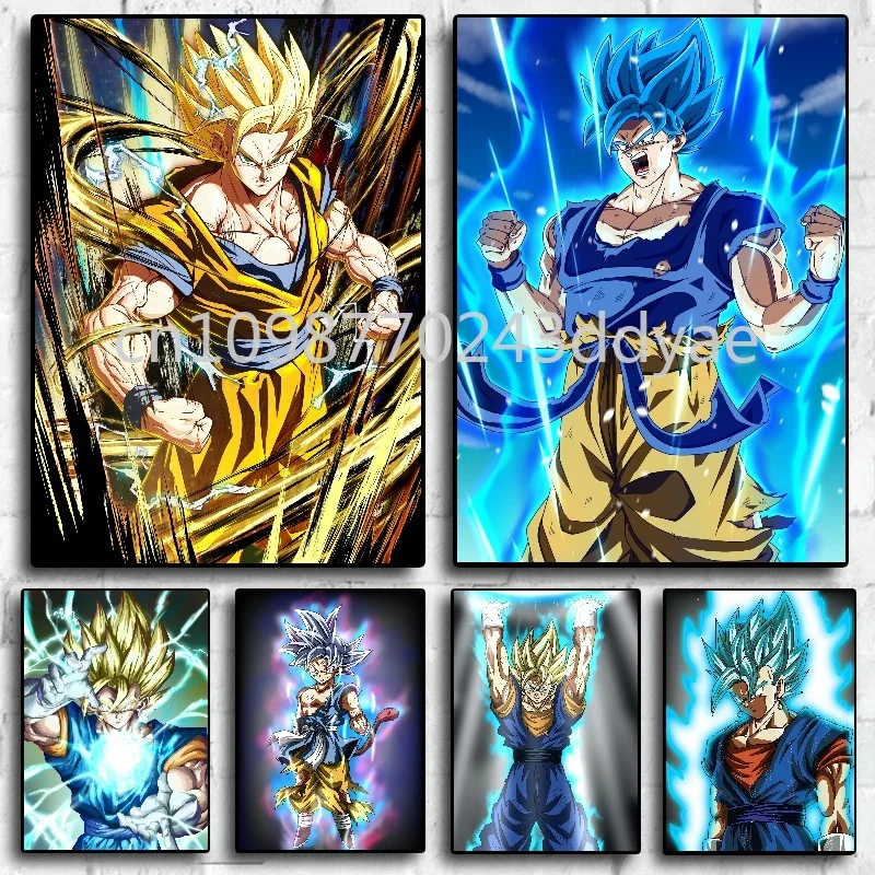 

Classic Anime Peripheral Dragon Ball Wukong Vegeta Poster Canvas Painting Retro Artist Home Living Room Wall Decoration Painting