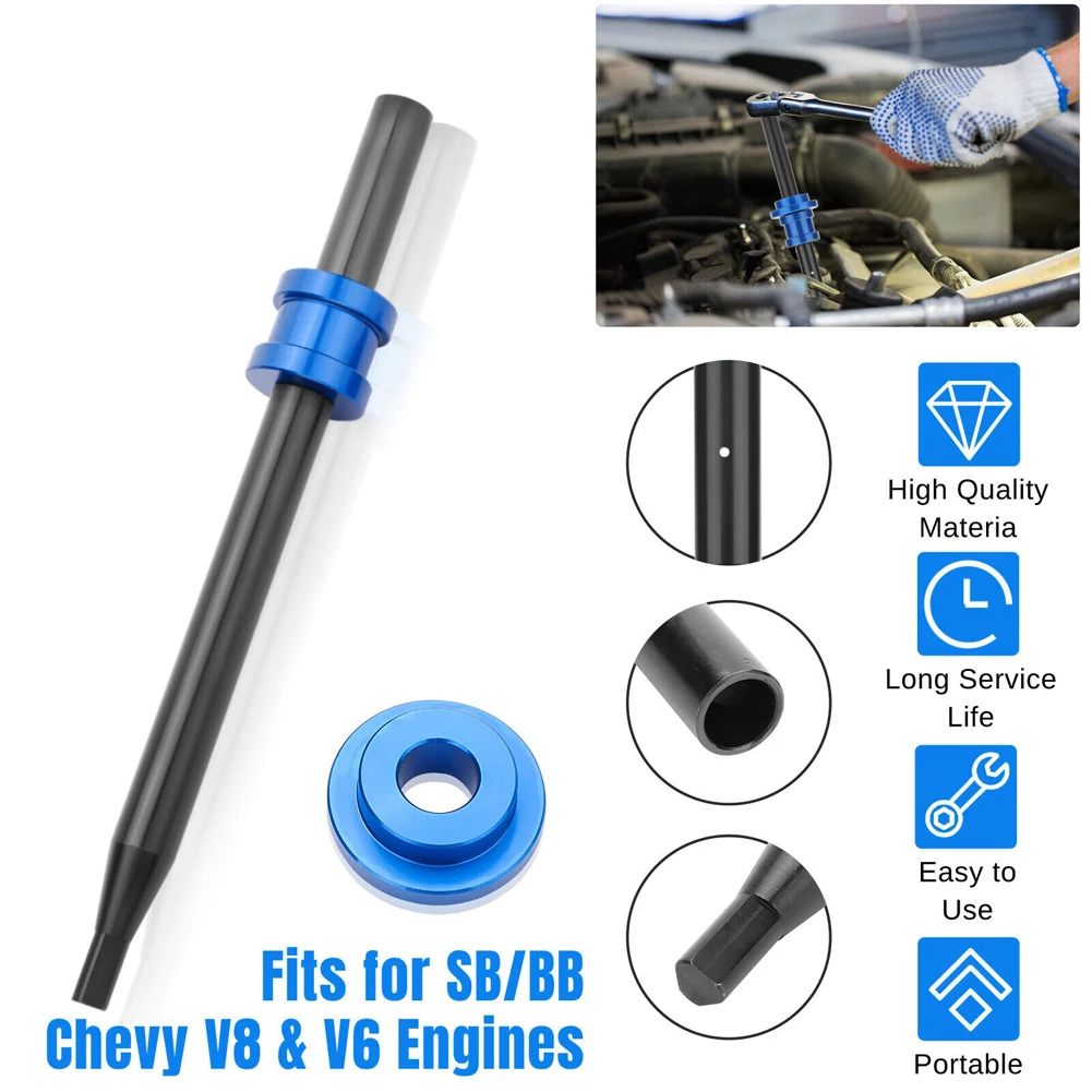 Herramienta de imprimación de bomba de aceite, herramienta de imprimación de bomba de aceite de aluminio, antioxidante para motor Chevy V6 V8, bloque pequeño y grande para Chevy 283 SBC 454 BBC