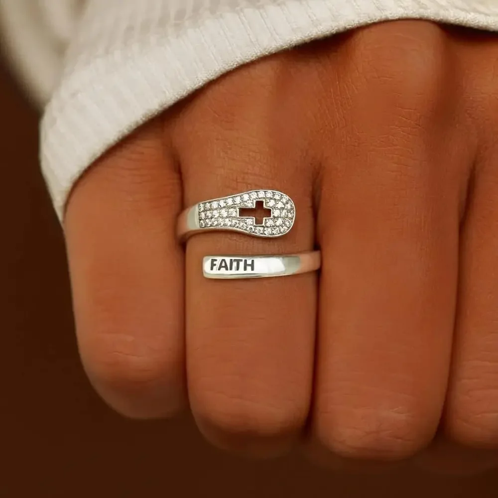 Faith Cross Ring A Symbol of Belief and Strength Inspirational Jewelry Finger Jewelry