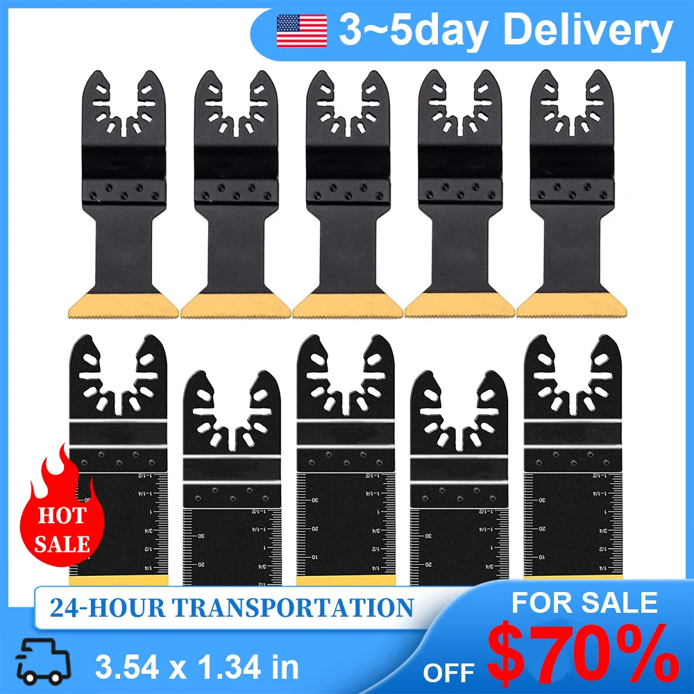 

10/20/30Pcs Oscillating Saw Blades High Carbon Steel Bi-Metal Arc Edge Multitool Blades Sharp Wear Resistant Cutter Blade