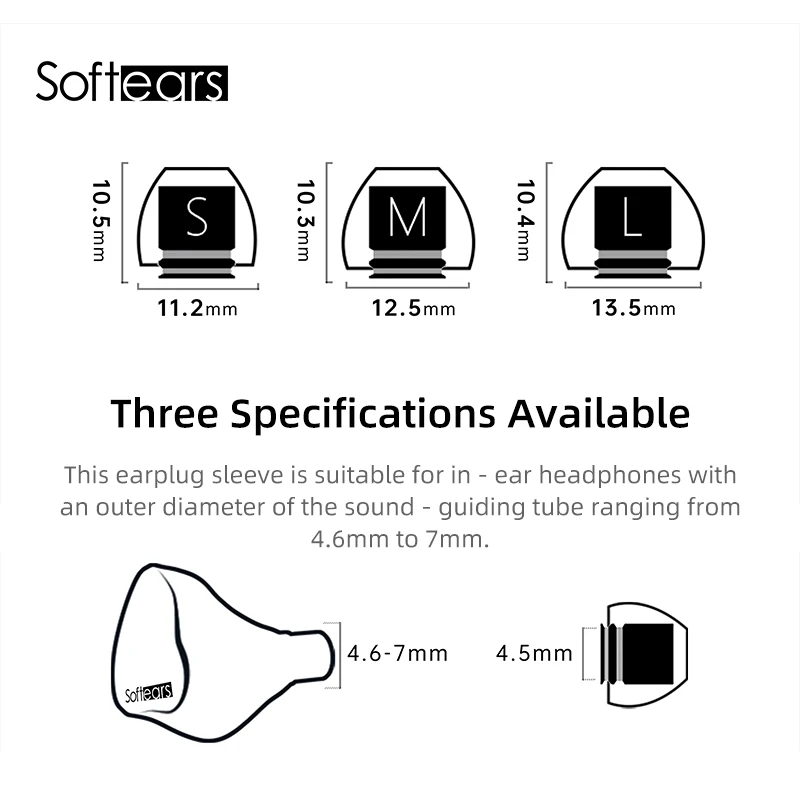 Softears UT سبائك التيتانيوم ملف صوتي سماعات الأذن لسماعات HiFi داخل الأذن السائل سيليكون سماعات الأذن سدادة الأذن كم الفوهات S/M/L