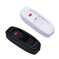 Appliance Inline Cord Switch Black/white AC 250V 10A Heavy Duty Thru Switch On Off Lamp Bulb Wall Line Control Switch