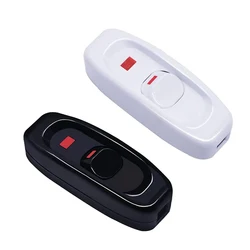Appliance Inline Cord Switch Black/white AC 250V 10A Heavy Duty Thru Switch On Off Lamp Bulb Wall Line Control Switch