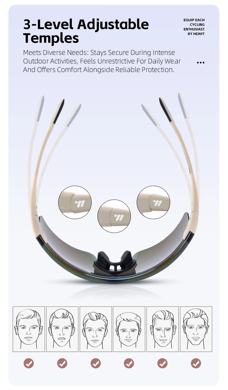 WEST BIKING Aero Beak Fahrradbrille HD-Beschichtung TR90-Rahmen Winddichte Fahrradsonnenbrille UV400-Schutz für Rennrad MTB Laufen – Detail 8