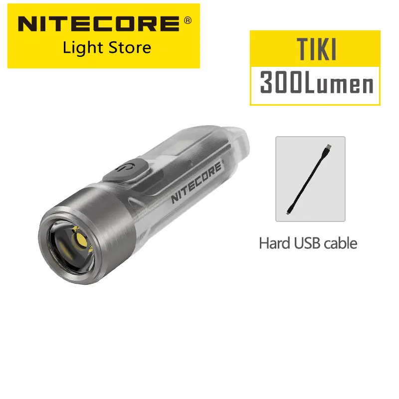 NITECORE TIKI Multi-Light Source USB Charge Portable EDC Camping Flashlight APC UV Mini Keychain Light Warning Signal Flashing