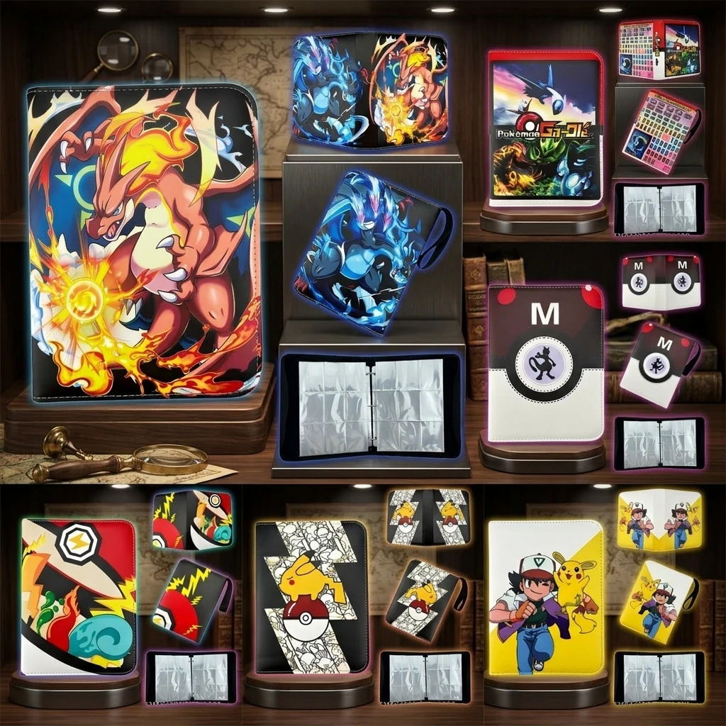 Bandai Pokemon 4or9Pocket Card Album Binder Pokemon Verzamelmap 400or900 apacity Trading Card Storage Book Collectible Gift