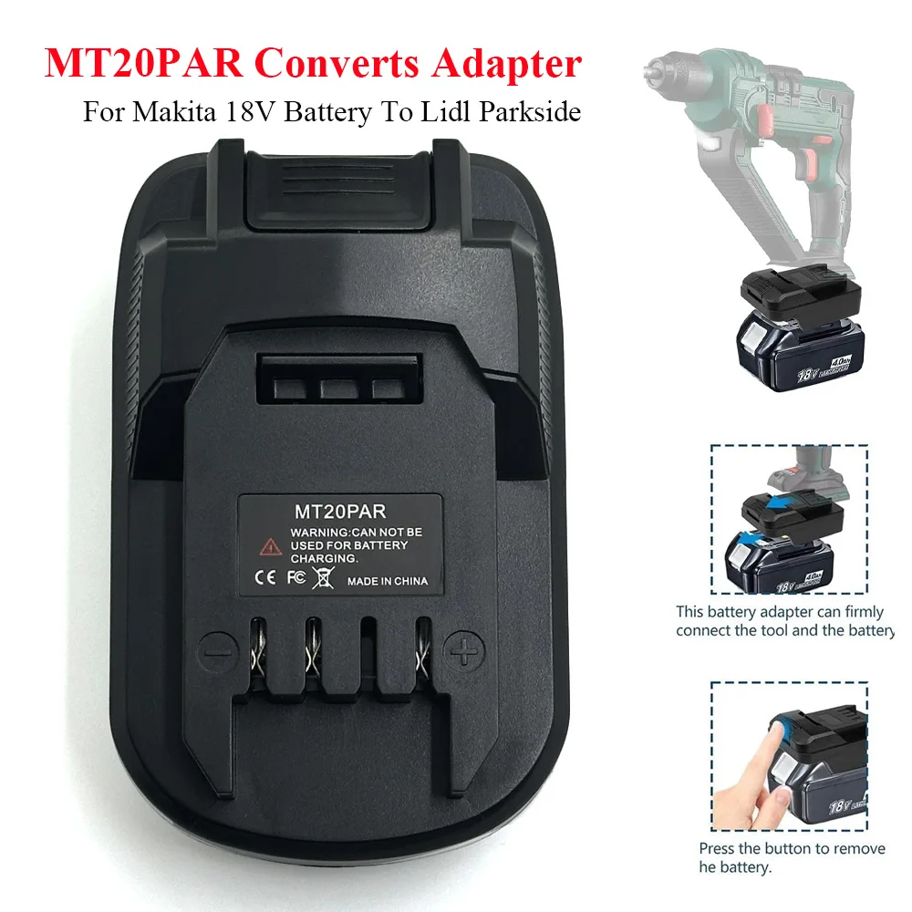 MT20PAR Adapter Converter for Makita 18V Li-lon Battery to Parkside20V XTeam Li-lon Power Tool Battery (No Battery)