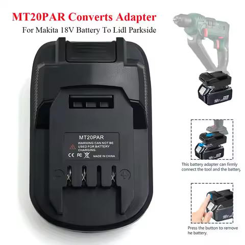 MT20PAR Adapter Converter for Makita 18V Li-lon Battery to Parkside20V XTeam Li-lon Power Tool Battery (No Battery)
