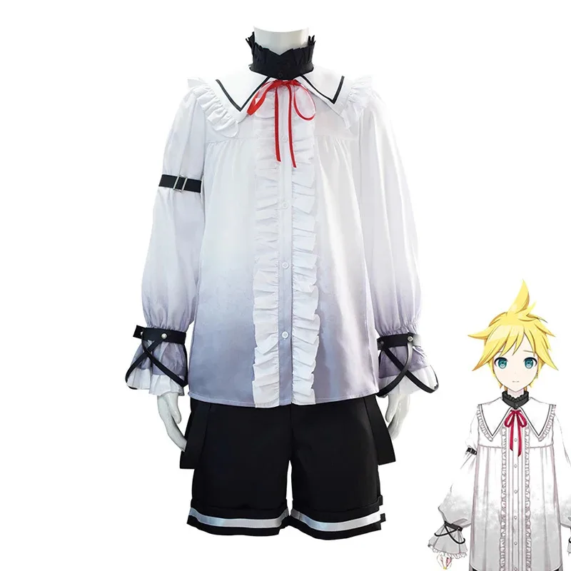 Sky03 เกม Len คอสเพลย์ชุดวิกผมเกม Propject Sekai Diva ฮาโลวีนชุดคอสเพลย์ PJSK Party เสื้อผ้ากางเกงขาสั้นผู้หญิง M55Ku %