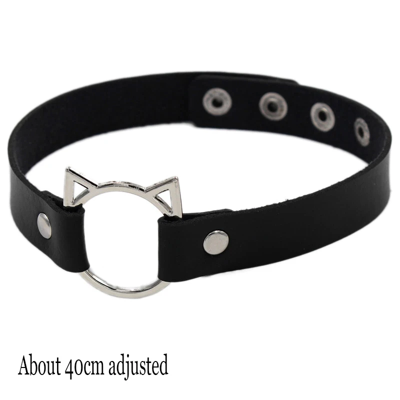 Frau Schwarz Punk Choker Kragen Halskette Sexy PU Leder Herz Lock Schlüssel Spike Chocker Gothic Cosplay Zubehör Partei Schmuck