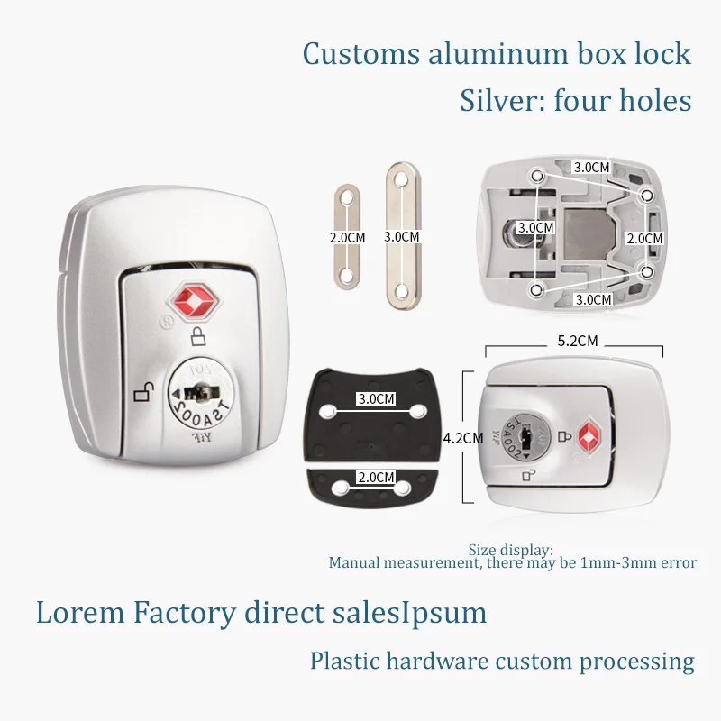 Luggage trolley case Combination lock TSA Customs lock Aluminum frame lock Suitcase fixed travel a lock hassle-free