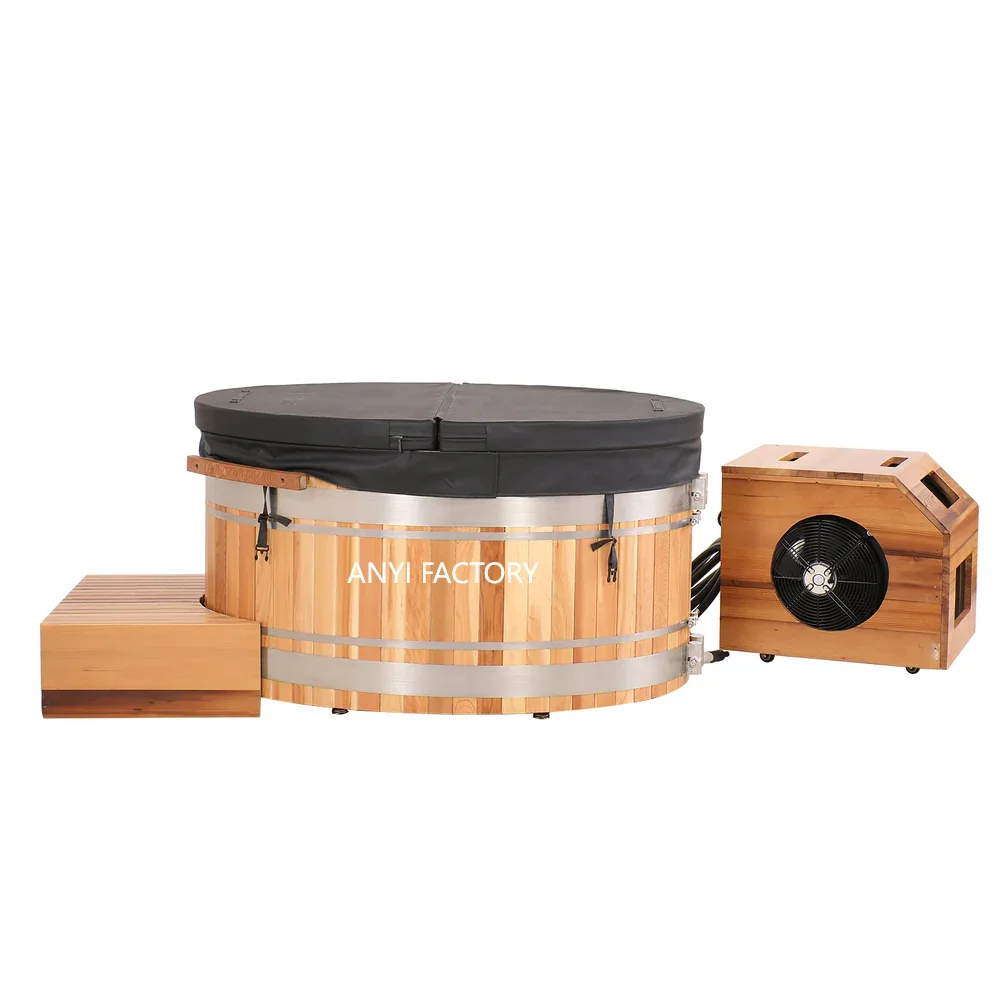 

15 Years Red Cedar Wood Cold Plunge Ice Bath With Chiller Spa Tub