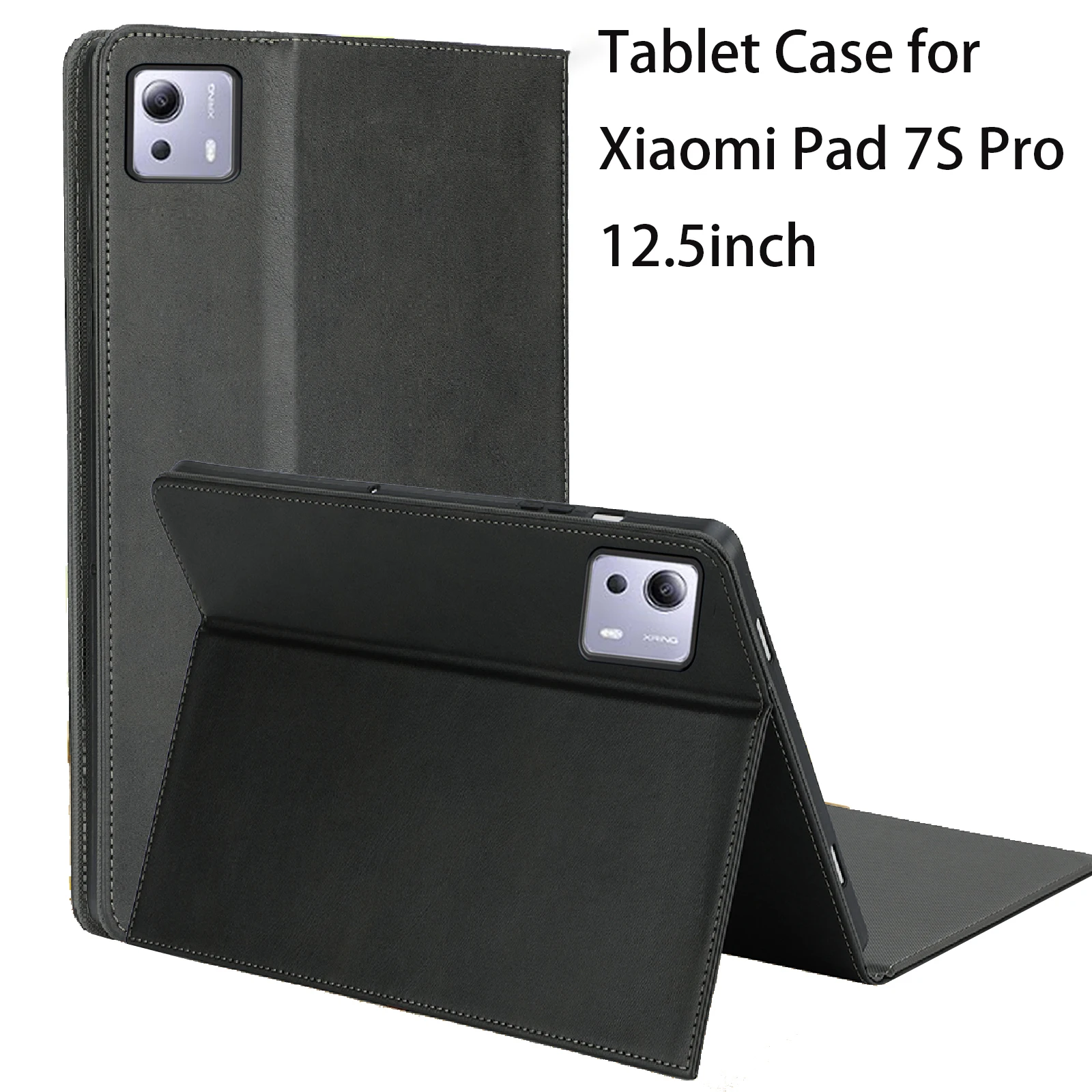 Tablet Case for Xiaomi Pad 7S Pro 12.5inch Protective Cover Kickstand Function Shockproof (PU leather+ TPU Cover)