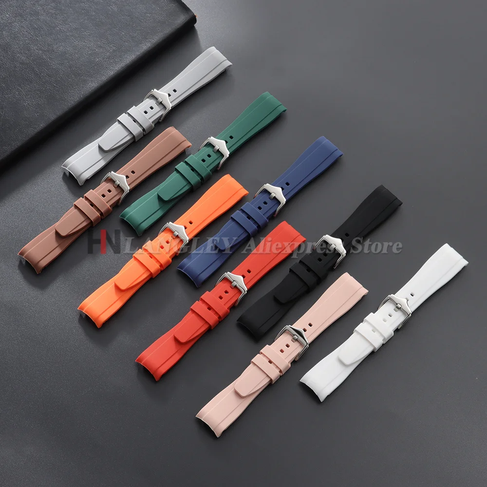 20mm22mm für Rolex Gummiarmband für Omega & für Swatch Herren Damen Gebogenes Ende Silikon-Uhrenarmband für Citizen Sport Wasserdichtes Armband – Detail 11