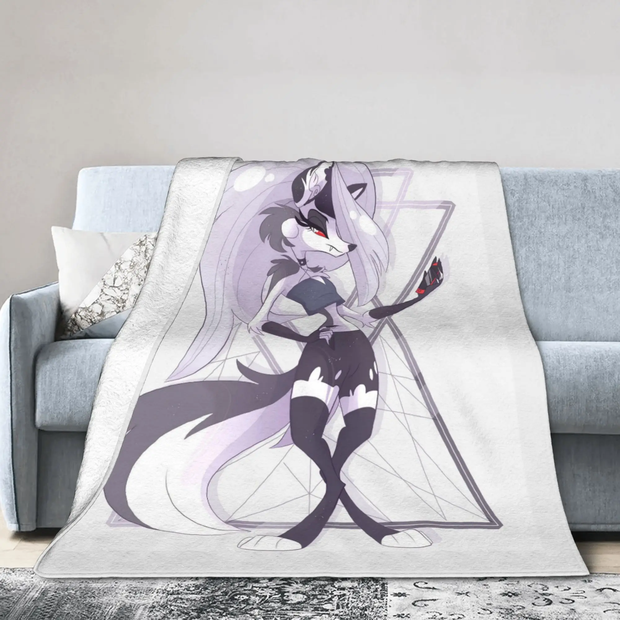 Cute Loona Blankets Fleece Summer Air Conditioning Anime Portable Soft Throw Blankets for Bedding Bedroom Plush Thin Quilt