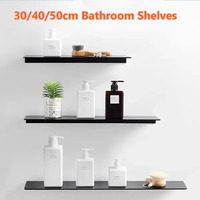 30/40/50CM Bathroom Floating Shelves Wall Mounted Shelving Kitchen Hanging Storage Shelf for Living Room Bedroom Organizer