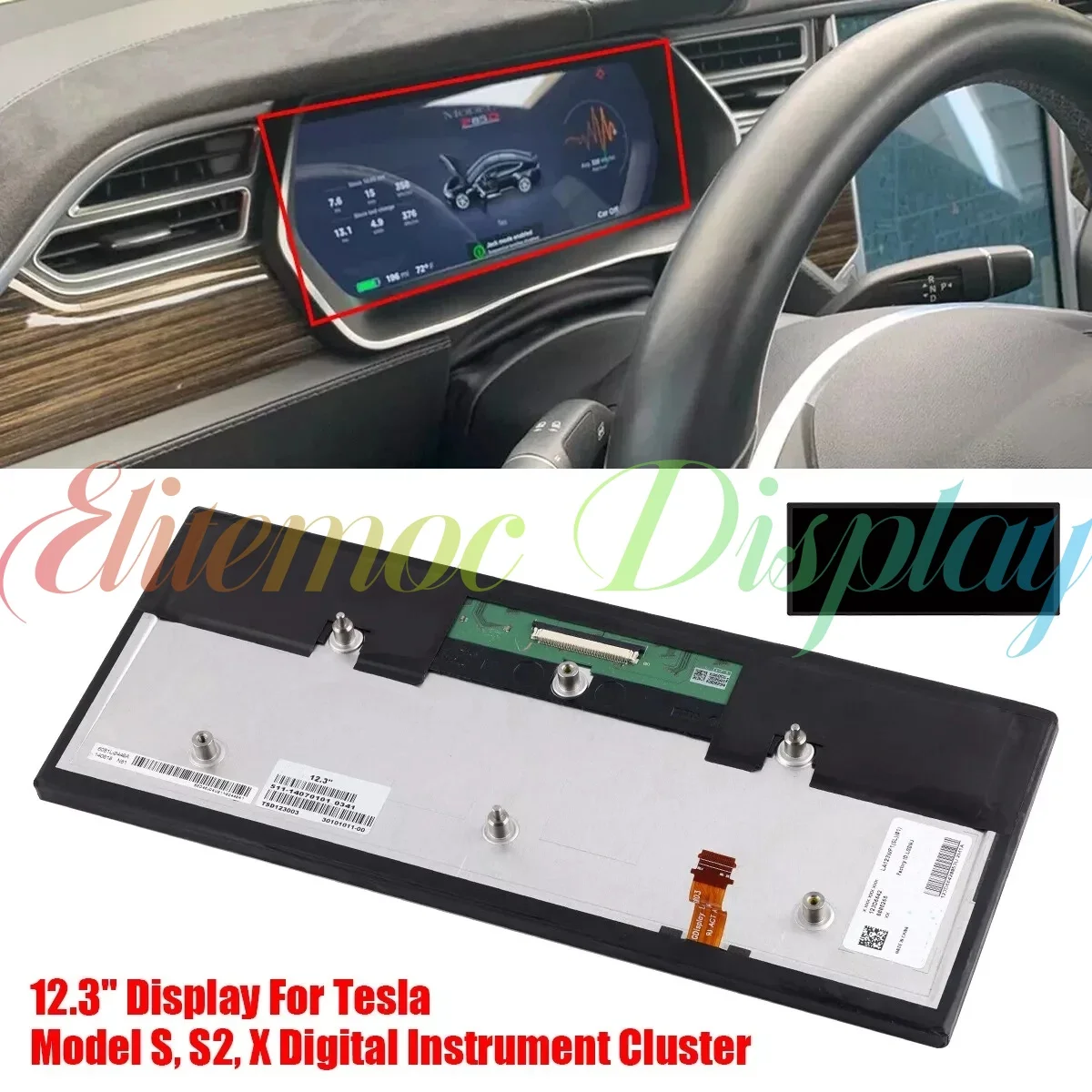12,3-дюймовый ЖК-дисплей для Tesla Model S/S2/X GEN 2, цифровой экран приборной панели LA123WF1(SL)(01)