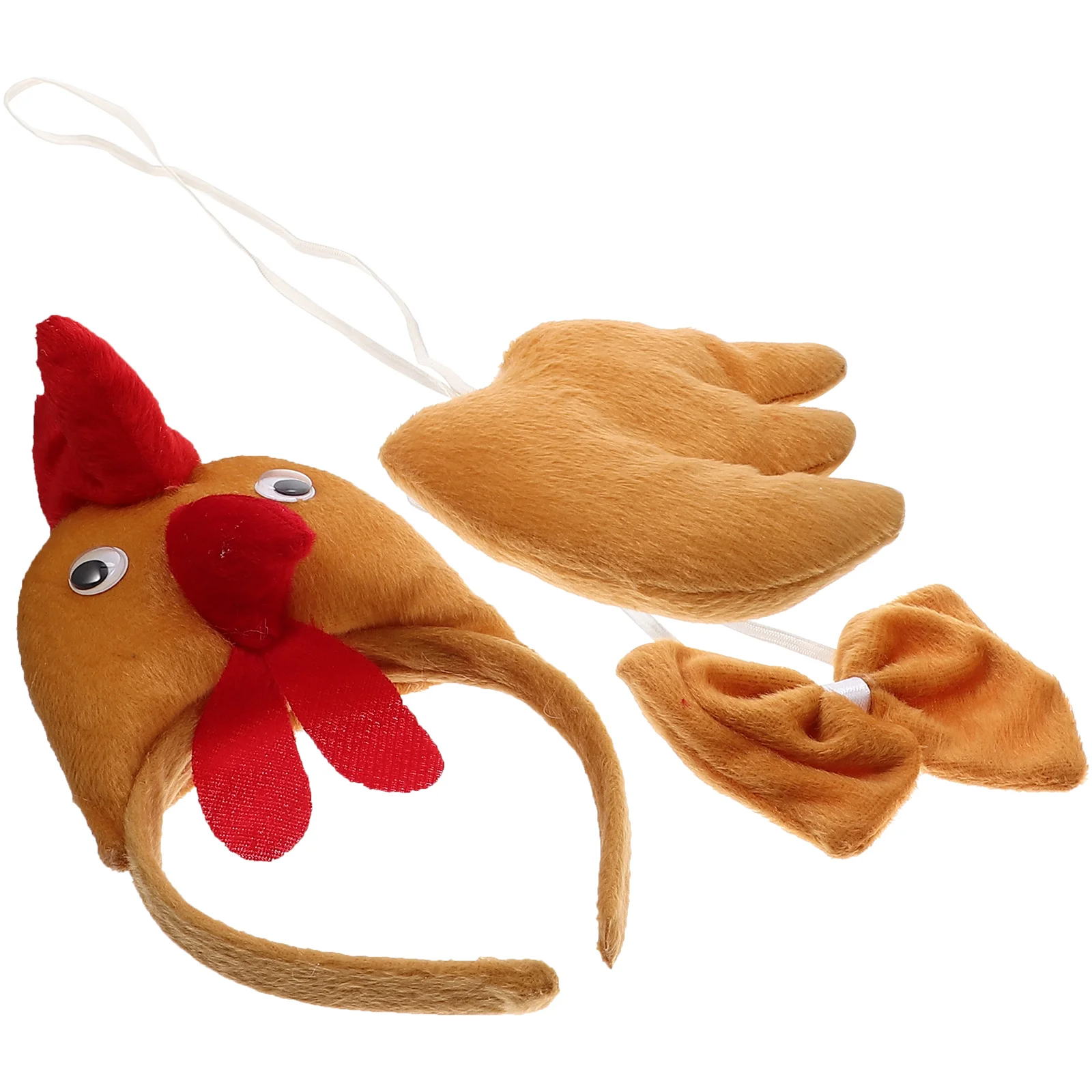 Chicken Costume Three-dimensional Three-piece Set Turkey Decorations Easter Bow Tie Headgear Headband Short Plush Miss