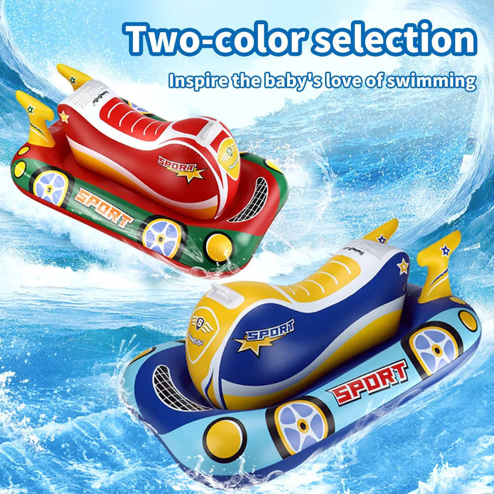 Swimbobo Kids Inflatable Swimming Seat Float New Cool Motorboat Ring Floating Thicken PVCFor Summer Baby Swim CircleWater Toy