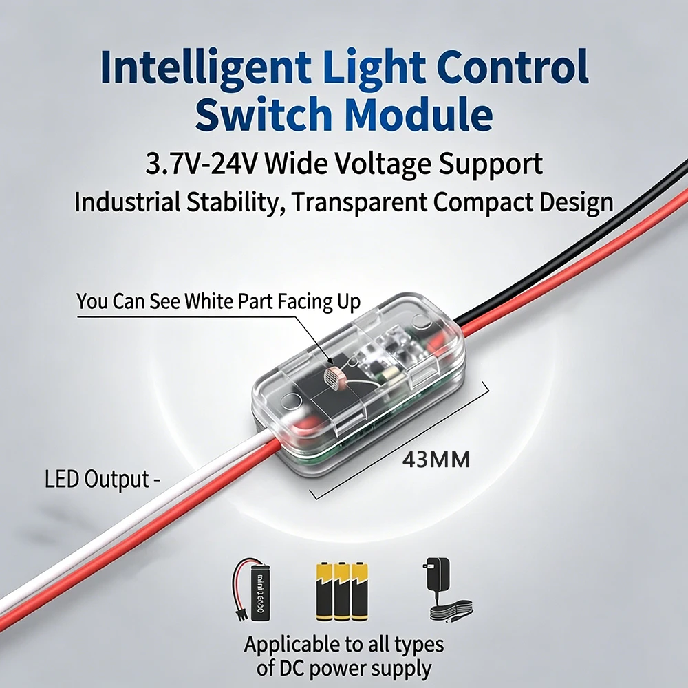5V-24V USB Light Control Sensor Switch, Remote Control Timing Shutdown, Suitable for Automatic Switching in Corridors and Aisles image 2