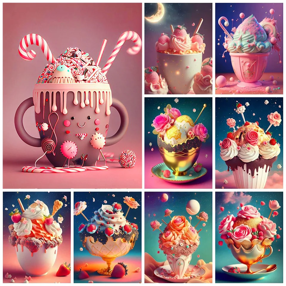 Diamond Painting Collection 2024 Cake Cup Full Square/round Embroidery Food Landscape Mosaic 5d Diy Home Decor WE836