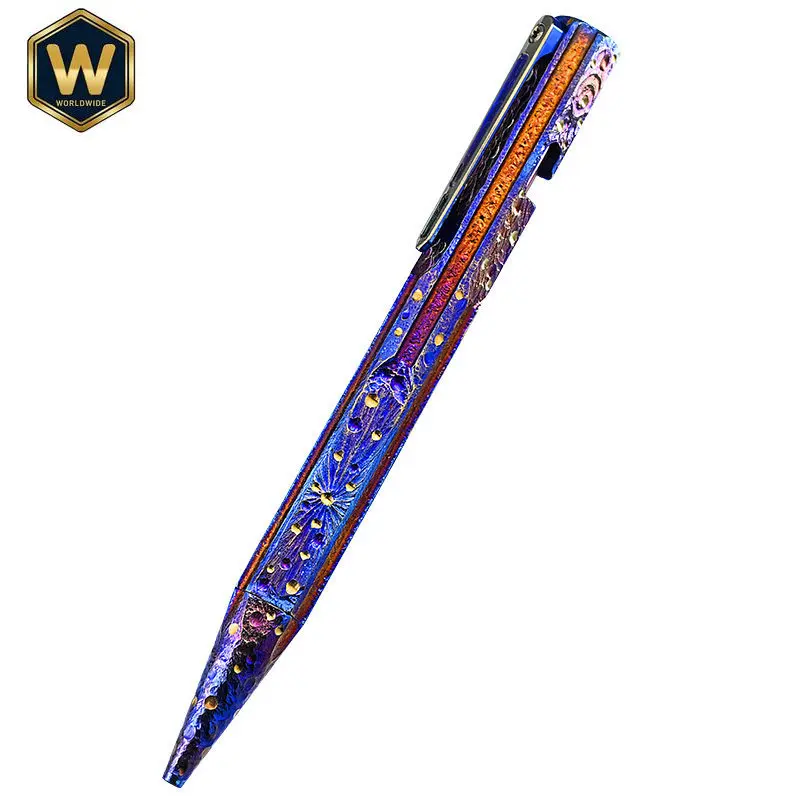Handmade Limited Edition Tactical Pen, Titanium Alloy Portable Self-Defense Tool Bolt Pen High-End Business Signing Pen, Premium