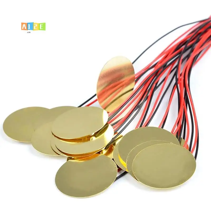 A12E-15Pcs 27Mm Piezo Discs With Leads Mic Drum Trigger Acoustic Pickup For Acoustic Guitar