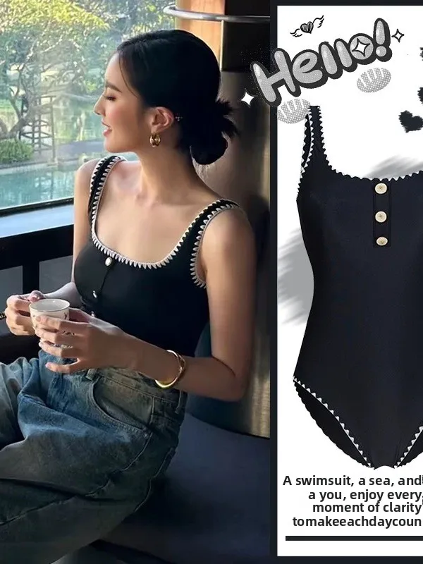 

Слитный купальник для похудения для женщин: летний, простой, сексуальный, в стиле французского шика, для термальных источников и отпуска