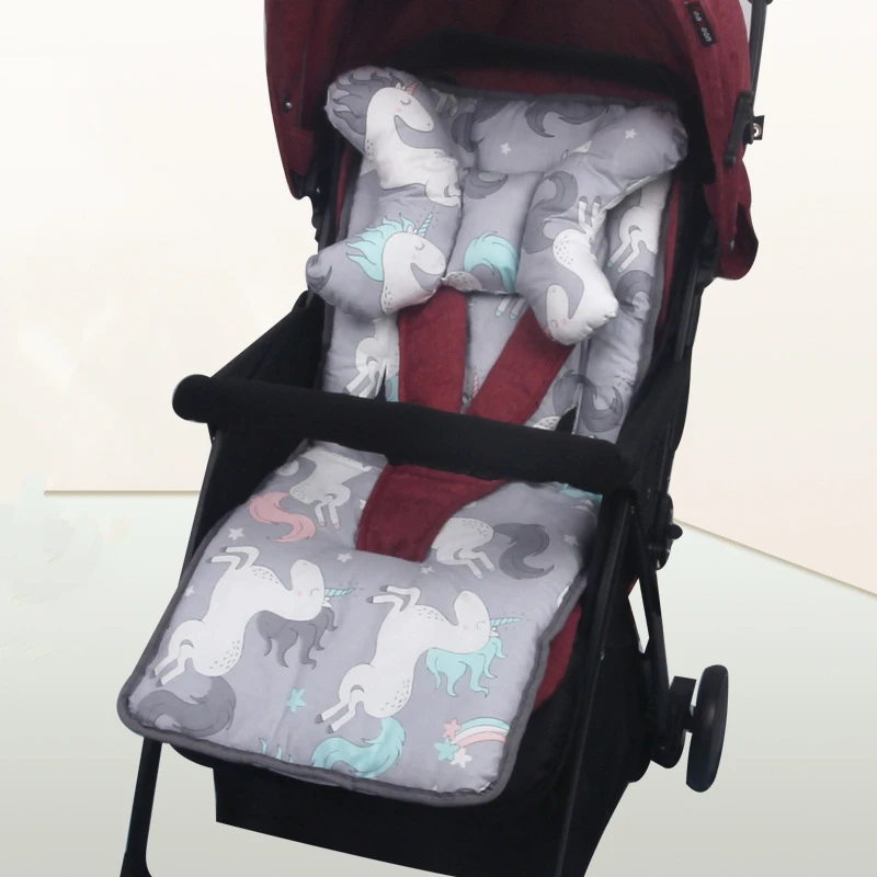 

Baby Stroller Mat Cotton Cushion Pad with Pillow Mat Stroller Seat Accessories Stroller Blanket Warm Carriage Seat Protecting