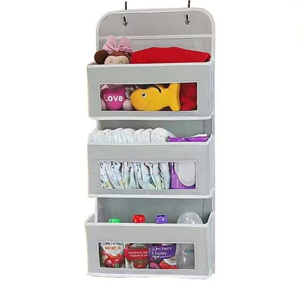 New 3/4/5 Tiers Over Door Organizer Clear PVC Window Durable Storage Organizer Space Saving Hanging Storage Bag Home Use