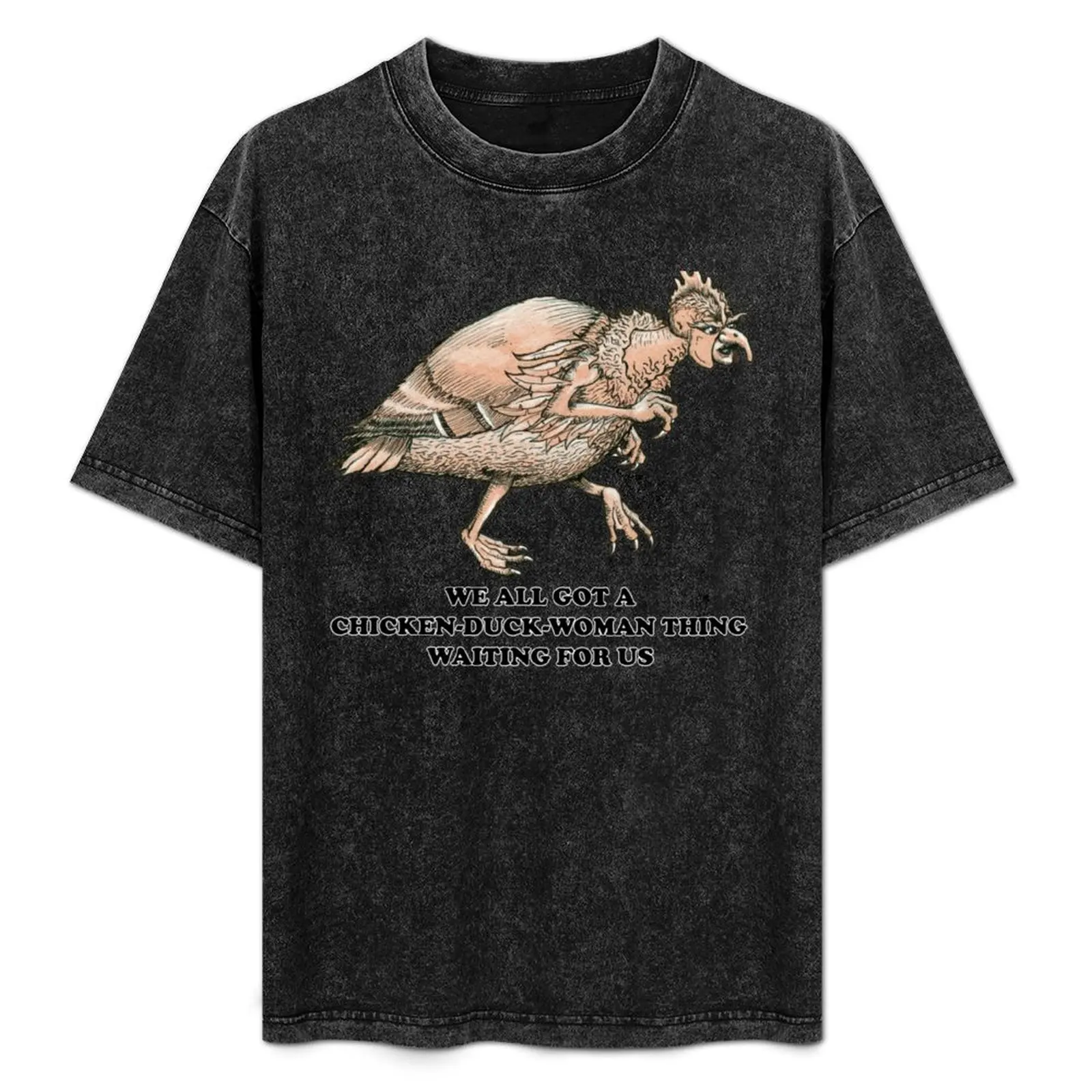 

Chicken-Duck-Woman Thing T-Shirt Active Sports Short Sleeve Cotton Shirt