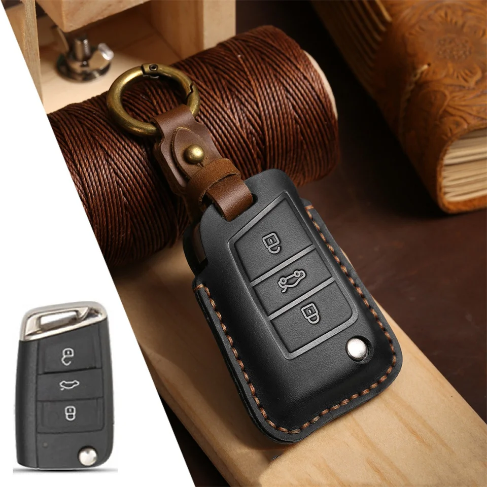 Car Key Case Cover For Volkswagen VW Golf 7 gti mk7 r Touran Skoda Octavia 3 Superb Karoq Kodiaq Seat Leon mk3 Ateca Accessories