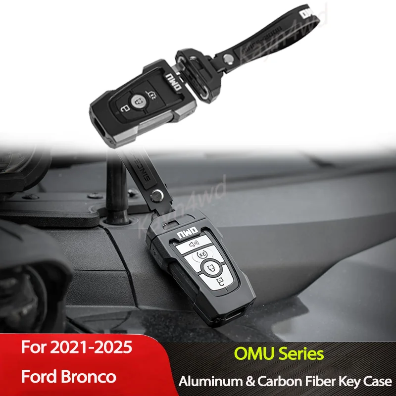 Off Road 4x4 Exterior Accessories OMU Series Aluminum Key Case For 2021-2025 Ford Bronco/F-150 Raptor/Explorer Metal Key Cover