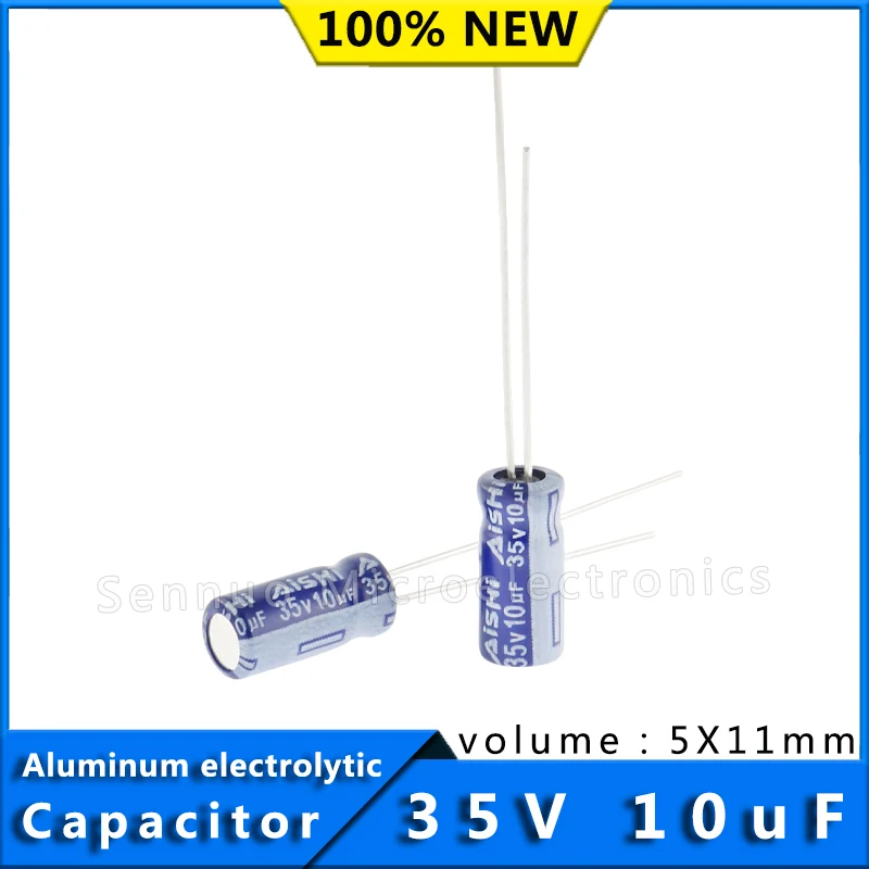 20Pcs 35V 10UF 5*11 5x11 mm Aluminum Electrolytic Capacitors 10uf 35V High Frequency Low Resistance Electrolytic Capacitors